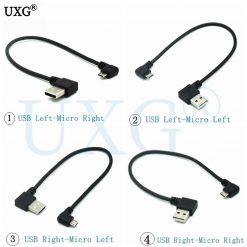 25CM short 90 Degree Left Right Angled USB 2.0 A male to Micro USB B Male Cable Right Left Angle Data Sync and Charge Extender